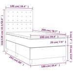 vidaXL Sommier tapissier avec matelas et LED Crème 100x200 cm Tissu