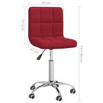 vidaXL Chaises pivotantes à manger lot de 2 Rouge bordeaux Tissu
