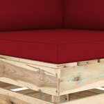 vidaXL Canapé de jardin 2 places avec coussins Bois imprégné de vert
