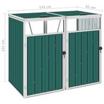 vidaXL Abri de poubelle double Vert 143x81x121 cm Acier