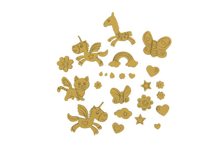 Formes en mousse adhésive à personnaliser + foil 10cm Licornes 6 pièces