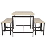 VENUS Set Table + 4 tabourets - Imitation bois - L 110 x P 70 x H 75 cm