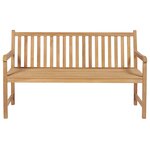 vidaXL Banc de jardin avec coussin noir 150 cm Bois de teck massif