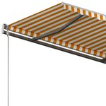 vidaXL Auvent rétractable automatique et poteaux 4 5x3m Jaune et blanc