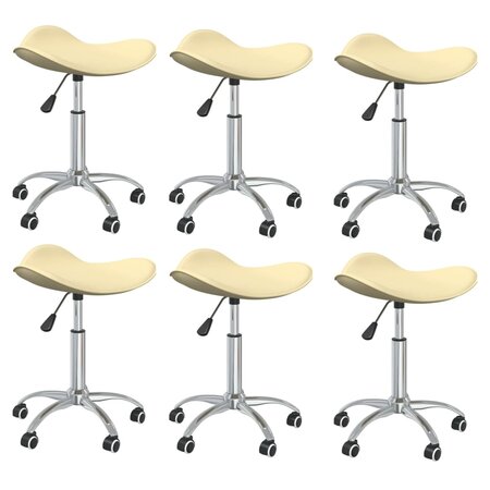 vidaXL Chaises pivotantes à manger lot de 6 crème similicuir