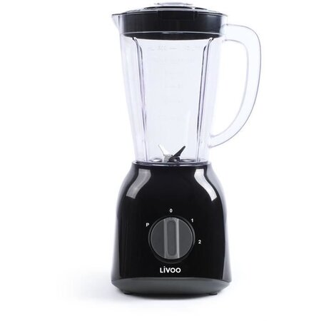 LIVOO DOP214 - Blender avec bol amovible plastique 1,5L - 2 vitesses - Fonction Pulse - 1 couteau 4 lames - Indicateur de niveau