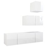 vidaXL Ensemble de meuble TV 4 Pièces Blanc brillant Aggloméré