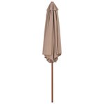 vidaXL Parasol avec mât en bois 270 cm Taupe