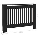 vidaXL Cache-radiateur Noir 112x19x81 cm MDF
