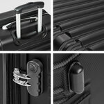 Tectake set de 4 valises trolley - abs - 4 roues pivotantes à 360° - noir