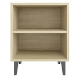 vidaXL Table de chevet avec pieds en métal Chêne sonoma 40x30x50 cm