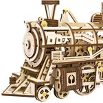 Robotime Train mécanique en bois Locomotive