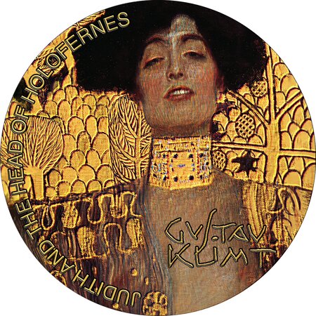 JUDITH AND THE HEAD OF HOLOFERNES Gustav Klimt 2 onces argent monnaie 10 Cedis Ghana 2023