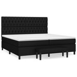 vidaXL Lit à sommier tapissier avec matelas Noir 200x200 cm Tissu