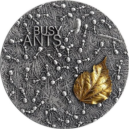 BUSY ANTS 2 onces argent monnaie 10 Cedis Ghana 2022