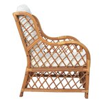 vidaXL Canapé avec coussin Marron clair Rotin naturel et lin