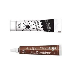 Stylo chocolat + Gel colorant alimentaire noir