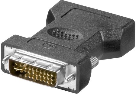Adaptateur Goobay DVI-I mâle vers VGA femelle (D-sub DE-15) (Noir)