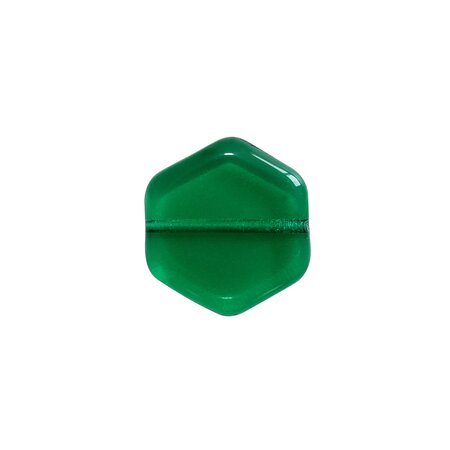 Diy - 10 perles vintage en verre hexagone 16 x 15mm  - emerald