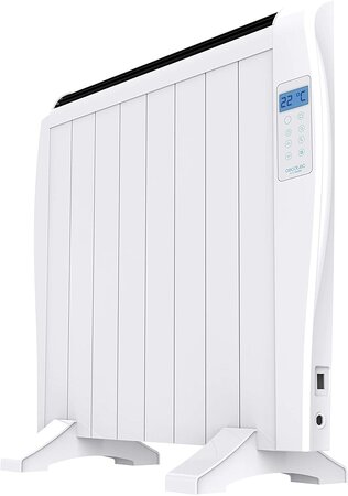 Radiateur Émetteur Thermique Avec 8 Éléments Et Minuterie 1200W Noir Blanc
