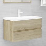 vidaXL Ensemble de meubles de salle de bain Chêne sonoma Aggloméré