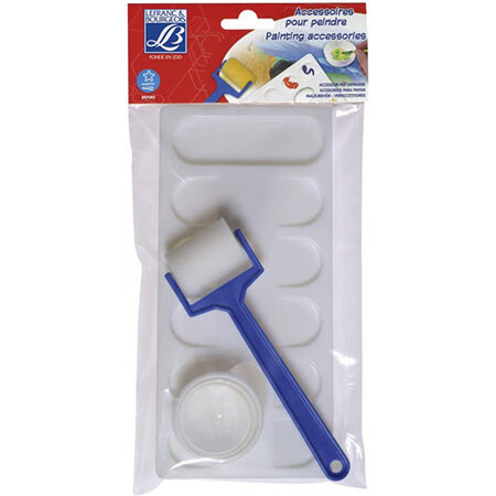 Set accessoires peinture palette et rouleau mousse lefranc bourgeois