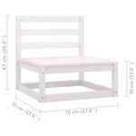 vidaXL Salon de jardin 8 Pièces avec coussins Blanc Bois de pin massif