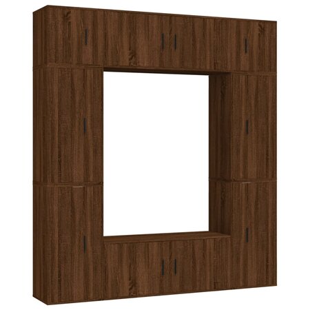 vidaXL Ensemble de meubles TV 8 Pièces Chêne marron Bois d'ingénierie