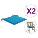 vidaXL Coussins de chaise de jardin 2 Pièces bleu 50x50x3 cm tissu oxford