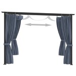 vidaXL Tonnelle avec rideaux 3x3 m Anthracite Acier