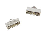Embout fermoir pour ruban et miyuki 6x12mm Argenté x12