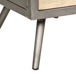 vidaXL Meuble TV Bois de manguier massif et acier 120 x 30 x 45 cm