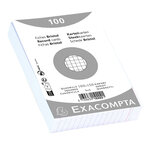 Paquet 100 Fiches Sous Film - Bristol Quadrillé 5x5 Non Perforé - 100x150mm - Blanc - X 20 - Exacompta