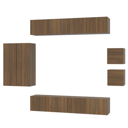 vidaXL Ensemble de meubles TV 8 Pièces Chêne marron Bois d'ingénierie