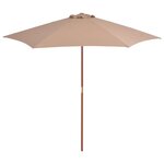 vidaXL Parasol avec mât en bois 270 cm Taupe