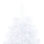 vidaXL Sapin de Noël artificiel moitié avec support blanc 240 cm PVC