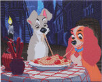 Tableau à diamanter DISNEY 40x50 cm La Belle et le Clochard