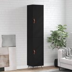 vidaXL Buffet haut Noir 34 5x34x180 cm Bois d'ingénierie