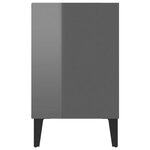 vidaXL Meuble TV avec pieds en métal Gris brillant 103 5x30x50 cm