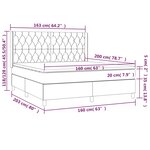 vidaXL Lit à sommier tapissier avec matelas Gris clair 160x200cm Tissu