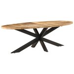 Vidaxl table de salle à manger 240x100x75 cm bois de manguier brut