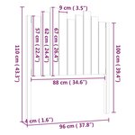 vidaXL Tête de lit Noir 96x4x110 cm Bois massif de pin