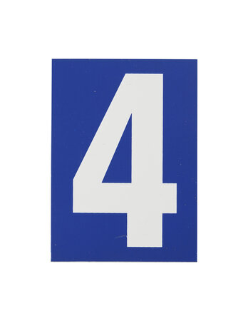 THIRARD - Plaque de signalisation 4  marquage blanc sur fond bleu  panneau PVC adhésif  65x90mm