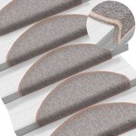 vidaXL Tapis d'escalier 15 Pièces Marron clair 65 x 24 x 4 cm