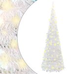 vidaXL Sapin de Noël artificiel escamotable 150 LED blanc 180 cm