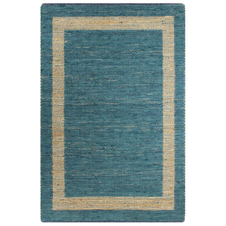 vidaXL Tapis fait à la main Jute Bleu 160x230 cm