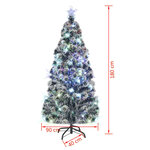 vidaXL Arbre de Noël pré-éclairé avec support 180 cm fibre optique