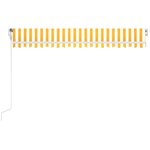 vidaXL Auvent automatique capteur de vent LED 450x350cm Jaune et blanc