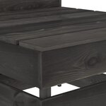 vidaXL Salon de jardin 3 Pièces Bois de pin imprégné de gris
