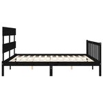 vidaXL Cadre de lit avec tête de lit noir 200x200 cm bois massif